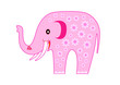 Pink elephant with flowers Pink elephant with flowers