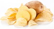 potato chips isolated on white background