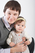 Portrait beautiful and happy fathers with a daughter