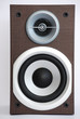 Audio speaker on white background