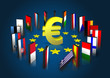 Eurozone kippt - Dominoeffekt - Eurosymbol