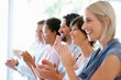 Business group congratulating