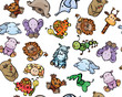 Seamless pattern of cute baby animals