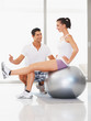 Balancing on fitness ball Balancing on fitness ball