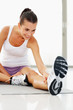 Young woman stretching