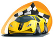 evil racing car on the track