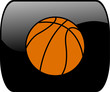 button with ball for basketball - vector button with ball for basketball - vector