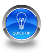 Quick tip icon with text on blue button