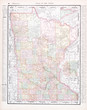 Antique Vintage Color Map of Minnesota, MN, United States, USA Antique Vintage Color Map of Minnesota, MN, United States, USA