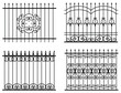 silhouette of different old street fences vector
