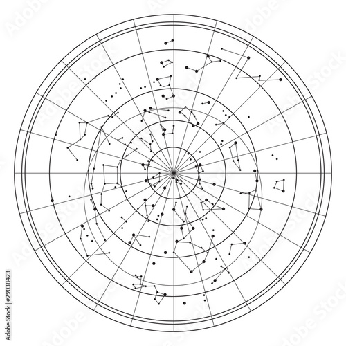Vector: sky map with stars and constellations vector sky map with stars and constellations vector