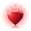 Crystal heart with  crown