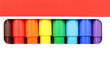 felt-tip pens of different colors in hole felt-tip pens of different colors in hole