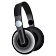 Black headphones isolated on white background