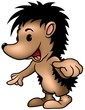 Hedgehog Pointing - colored cartoon illustration Hedgehog Pointing - colored cartoon illustration