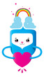rainbow cloud heart love