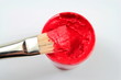 Paint brush with red paint