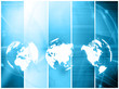 blue world map technology style