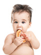 asian baby boy with round cracknel asian baby boy with round cracknel
