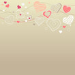 Valentine greeting card with different white hearts Valentine greeting card with different white hearts