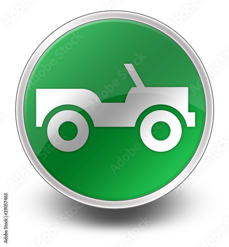 Illustration: Green Glossy Icon "Off-Road Vehicle Trail" Green Glossy Icon "Off-Road Vehicle Trail"