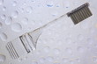teeth brush and water droplets