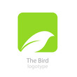 Logo bird on green button # Vector