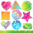 Set of Colorful Doodled Shapes Set of Colorful Doodled Shapes