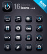 Black Squares - Media Icons 02