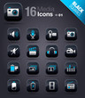 Black Squares - Media Icons 01