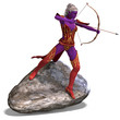 Sexy Blue Elf with Bow. 3D rendering with clipping path and Sexy Blue Elf with Bow. 3D rendering with clipping path and