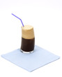 stylish glass of iced coffee