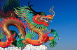 Dragon statue and natural blue sky background Dragon statue and natural blue sky background