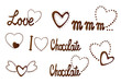 Chocolate collection of love design elements