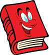 The vector red book with the face The vector red book with the face