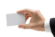 Holding a business card