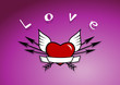 Heart with arrows and wings.