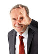 Mature business man with positive vision field
