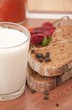 Milk and black bread for the table Milk and black bread for the table