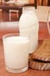 Milk and black bread for the table Milk and black bread for the table
