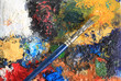 Paint brush and canvas