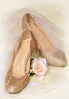Golden structuredesign high-heeled shoes