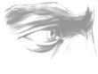 Pencil drawing of eye on a white background