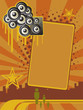 Abstract party vertical banner with speakers