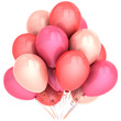 Romantic balloons colored pink. Love emotions concept
