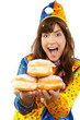 pfannkuchen party clown frau