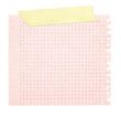 red squared paper stuck with yellow tape red squared paper stuck with yellow tape