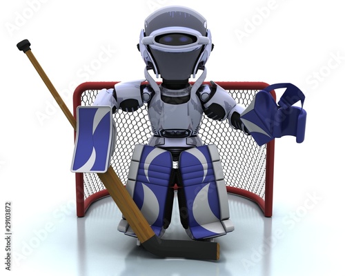 Illustration: Robot playing icehockey Robot playing icehockey