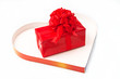 Red gift inside a heart box Red gift inside a heart box