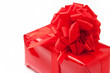 Red gift with big ribbon Red gift with big ribbon